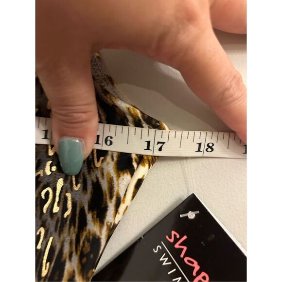 NWT Shape FX Swim Leopard One-piece sz 12 mob wife slimming - Picture 6 of 10